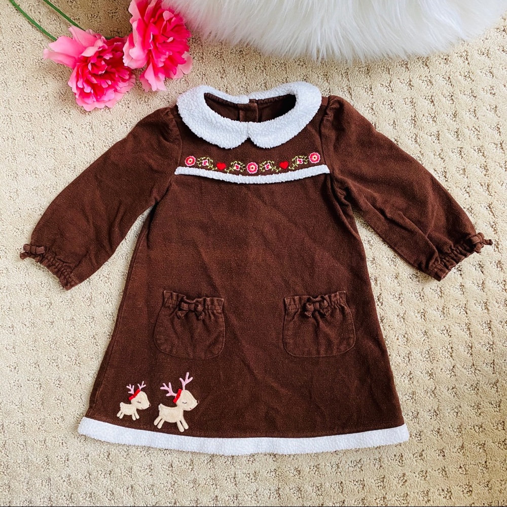 Gymboree Reindeer Faux Fur Trim Dress